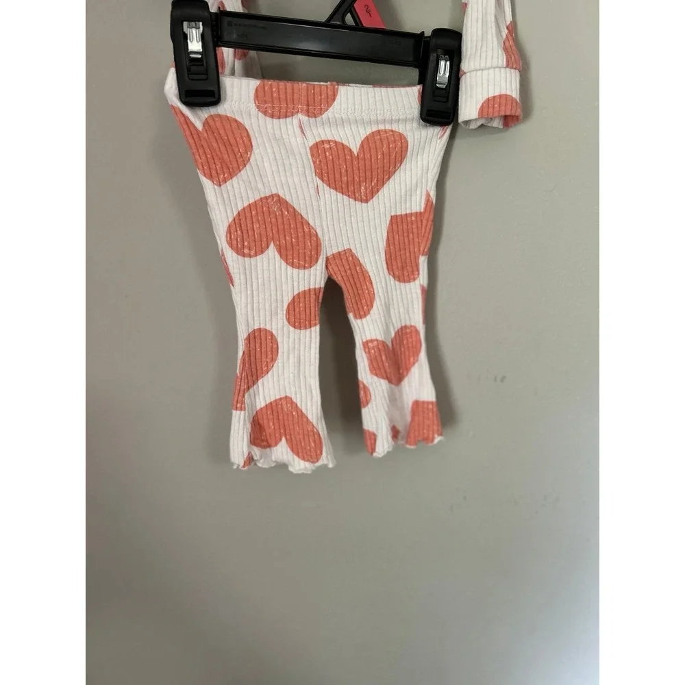 Cat & Jack Mauve Heart Ribbed Ruffle Set - Picture 2 of 4